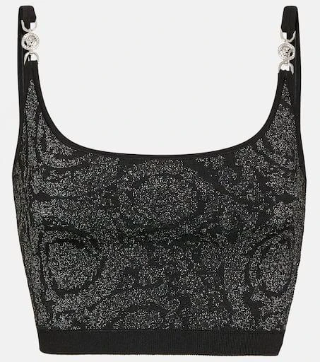 Versace La Greca Medusa 
95 knit crop top 1