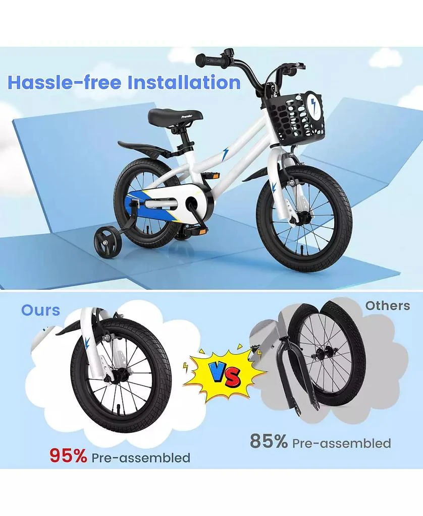 Mecale Kids Bike Adjustable with 2 Training Wheels 8