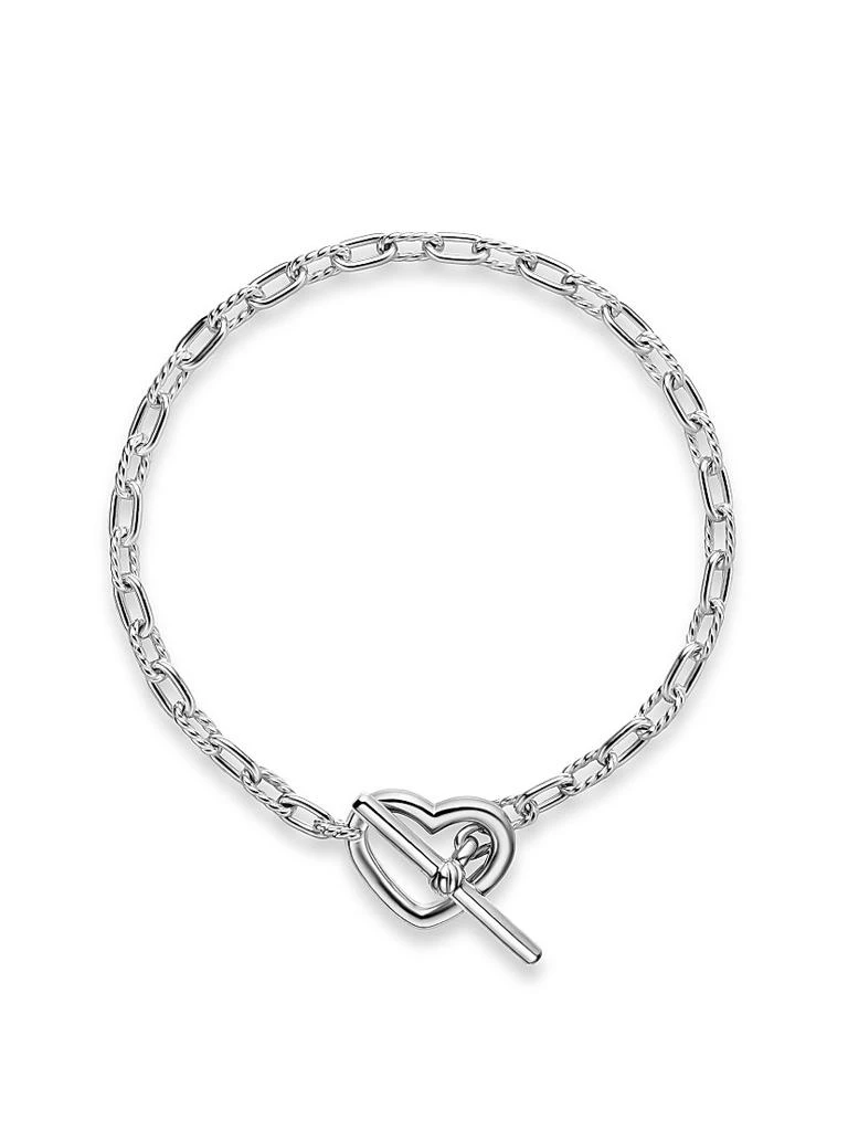 David Yurman DY Madison Heart Toggle Chain Bracelet in Sterling Silver, 3MM 2