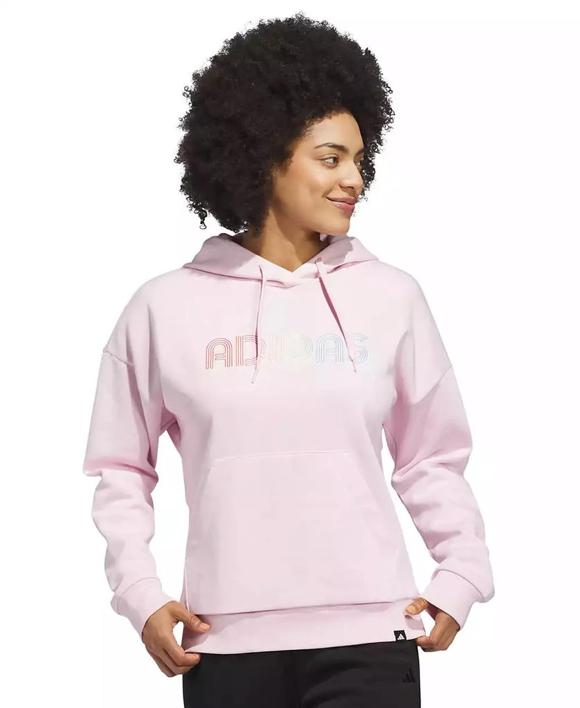 Adidas Women's Wordmark Graphic Hooded Sweatshirt