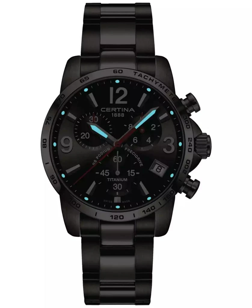 Certina Men's Swiss Chronograph DS Podium Titanium Bracelet Watch 41mm 2