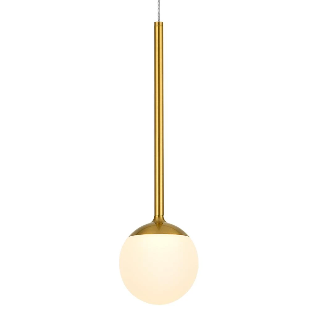 VONN Lighting Capri VCP2101AB 5" 1-Light Integrated LED Height Adjustable Pendant Lighting with Glass Shade in Antique Brass