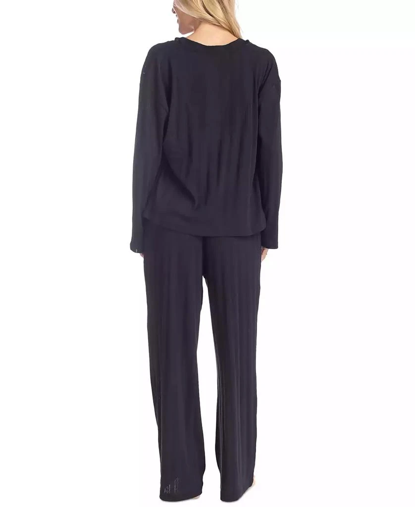 MUK LUKS Women's 3-Pc. Rib-Knit Lounge Pajama Set 2