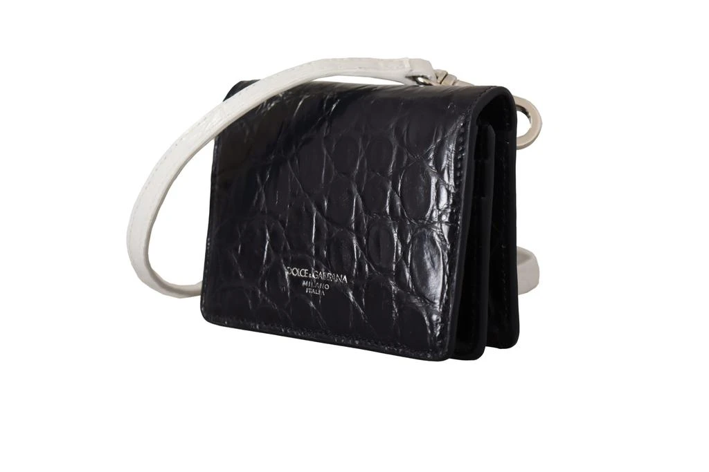 Dolce 
Gabbana Caiman Leather Strap Card Holder Men
s Wallet 2