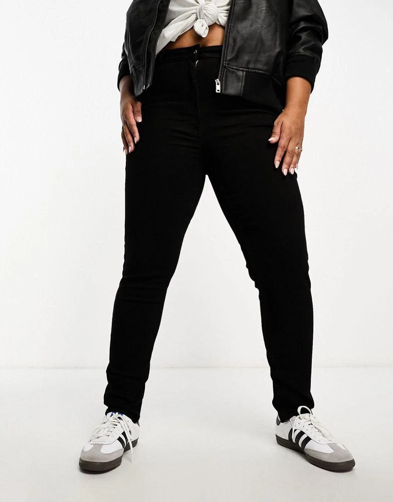 COLLUSION COLLUSION Plus high rise skinny jeans in black - BLACK 4