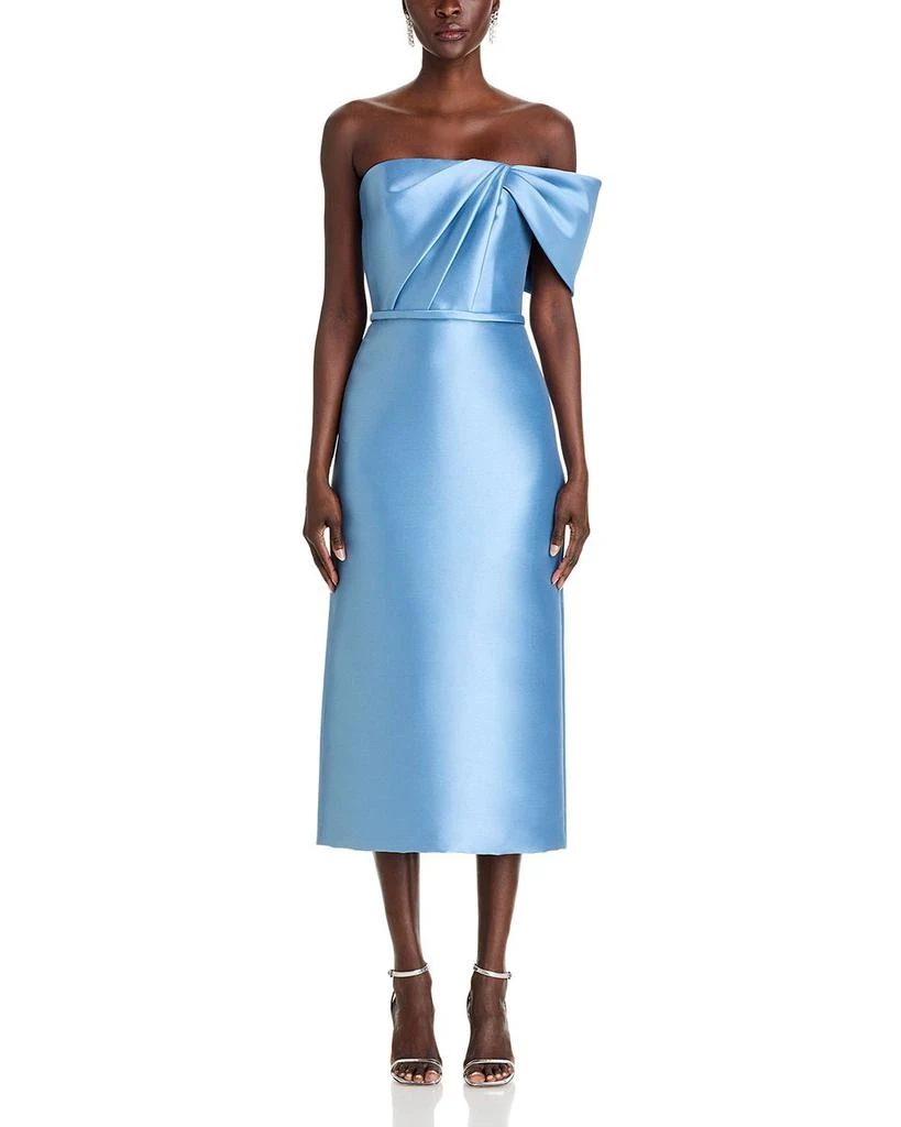 Amsale Bow Shoulder Midi Dress 7