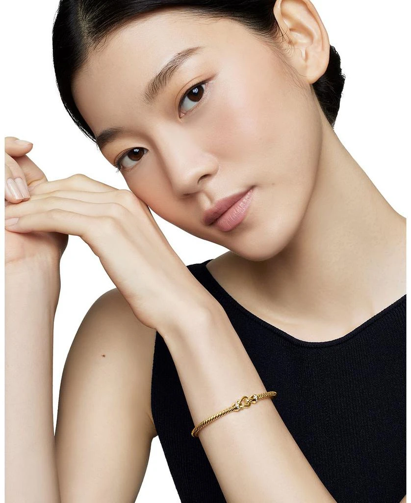 David Yurman Buckle Cablespira® Bracelet in 18K Yellow Gold with Diamonds, 3.5mm 2