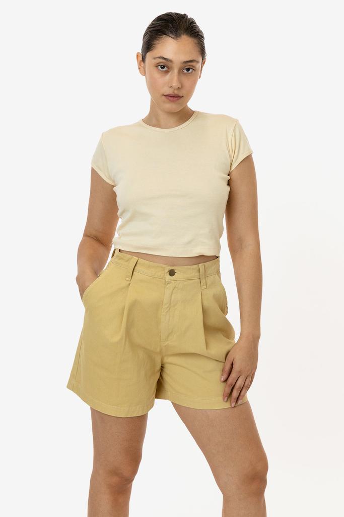 Los Angeles Apparel RCT372 - Cotton Twill Pleated Short