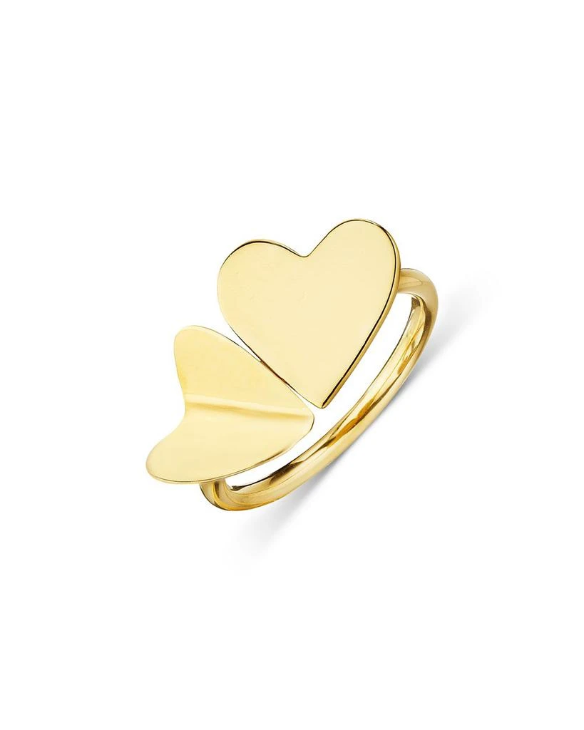 CADAR 18K Yellow Gold Endless Wings of Love Double Heart Ring 1