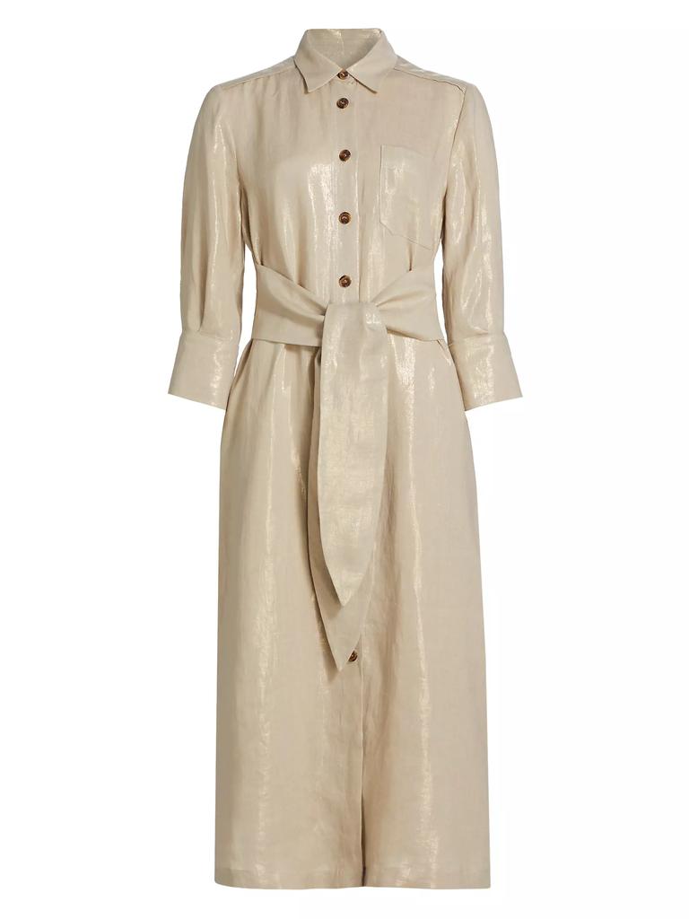 Marella Balia Laminated Linen Shirtdress