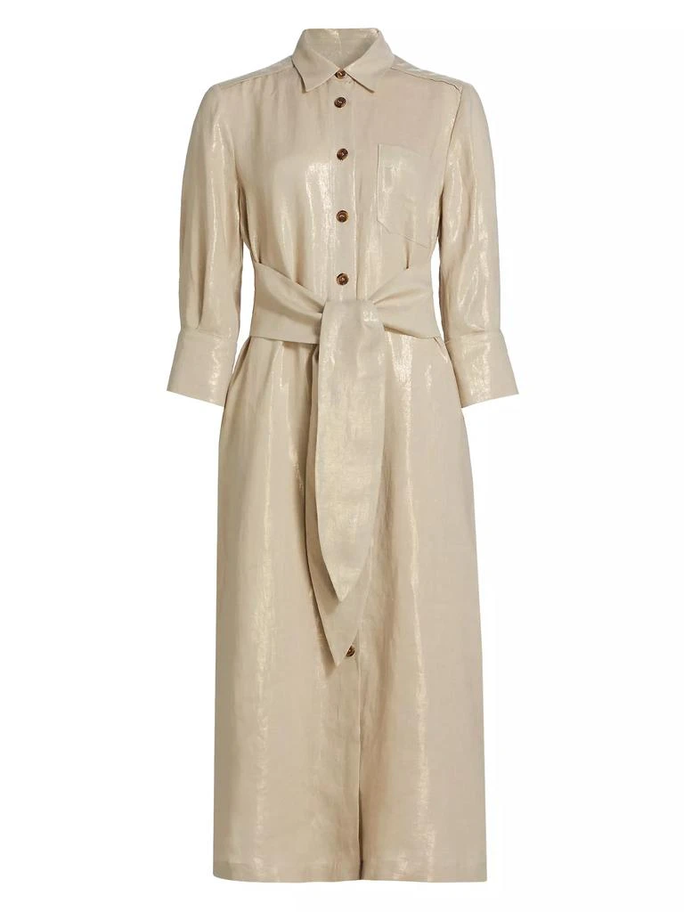 Marella Balia Laminated Linen Shirtdress 1