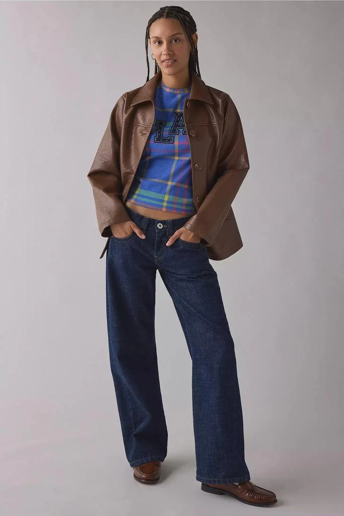 Urban Outfitters LA Applique Graphic Plaid Print Baby Tee 4