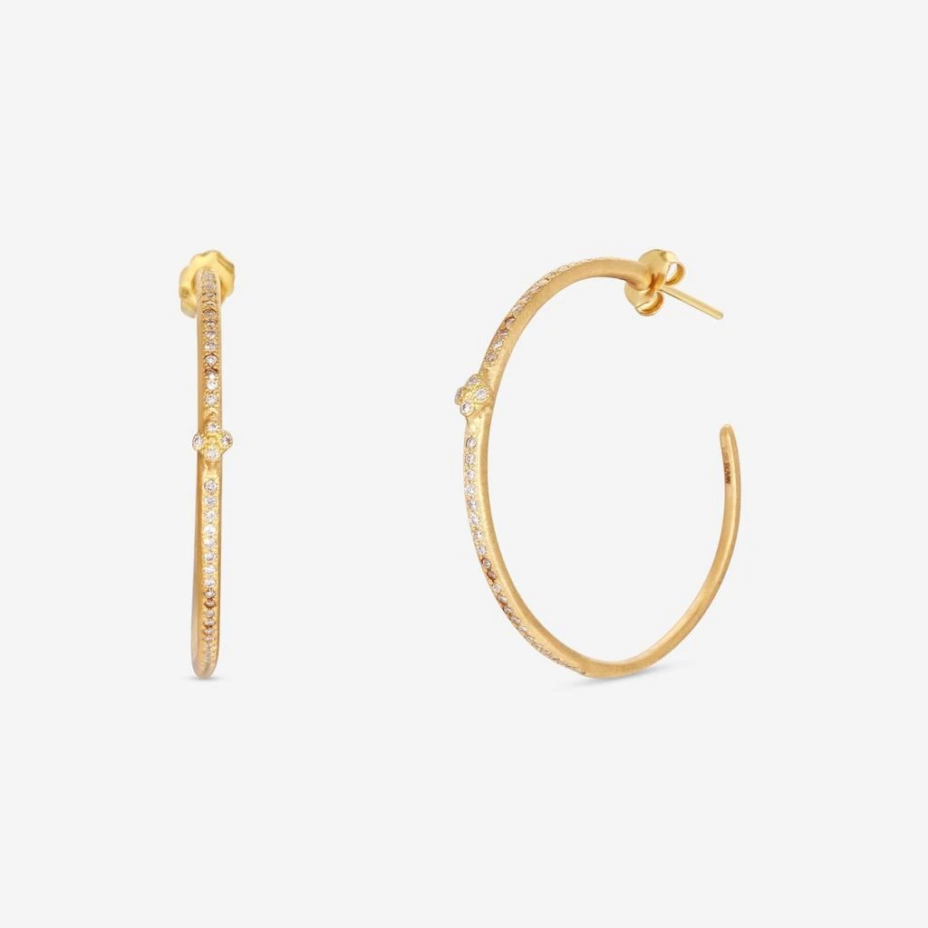 Armenta Armenta Sueno 18K Yellow Gold Crivelli Diamond Hoop Earrings 12448 1