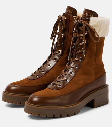 Aquazzura Very Cortina suede lace-up boots 4