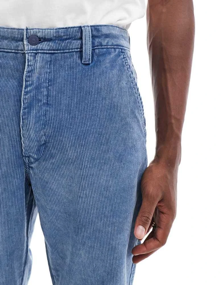Levi's Levi's XX authentic straight cord denim pleated chinos in mid blue CO-ORD 5