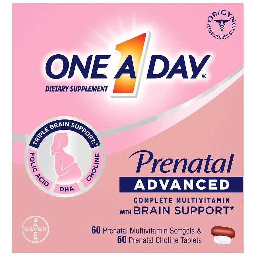 One A Day Prenatal Advanced Multivitamin With Choline, DHA, Folic Acid and Iron 1