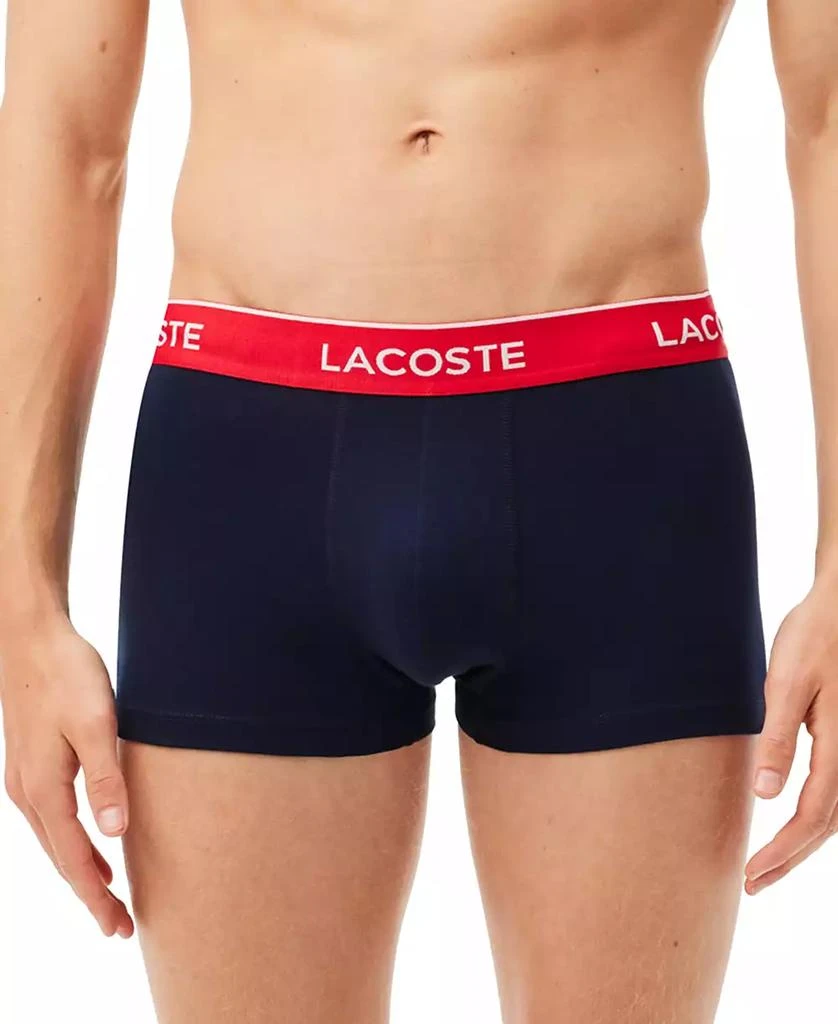 Lacoste Men's 3-Pack Regular-Fit Logo Waistband Trunk Underwear 10