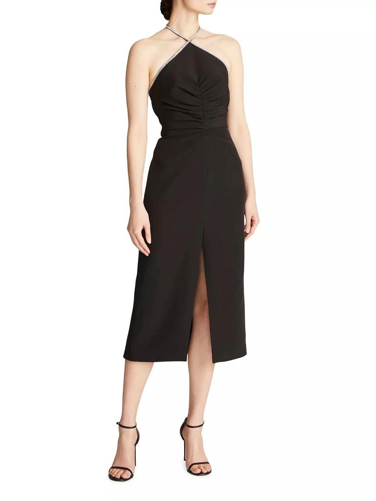 Halston Heritage Piper Halter Crystal-Trim Midi-Dress 4
