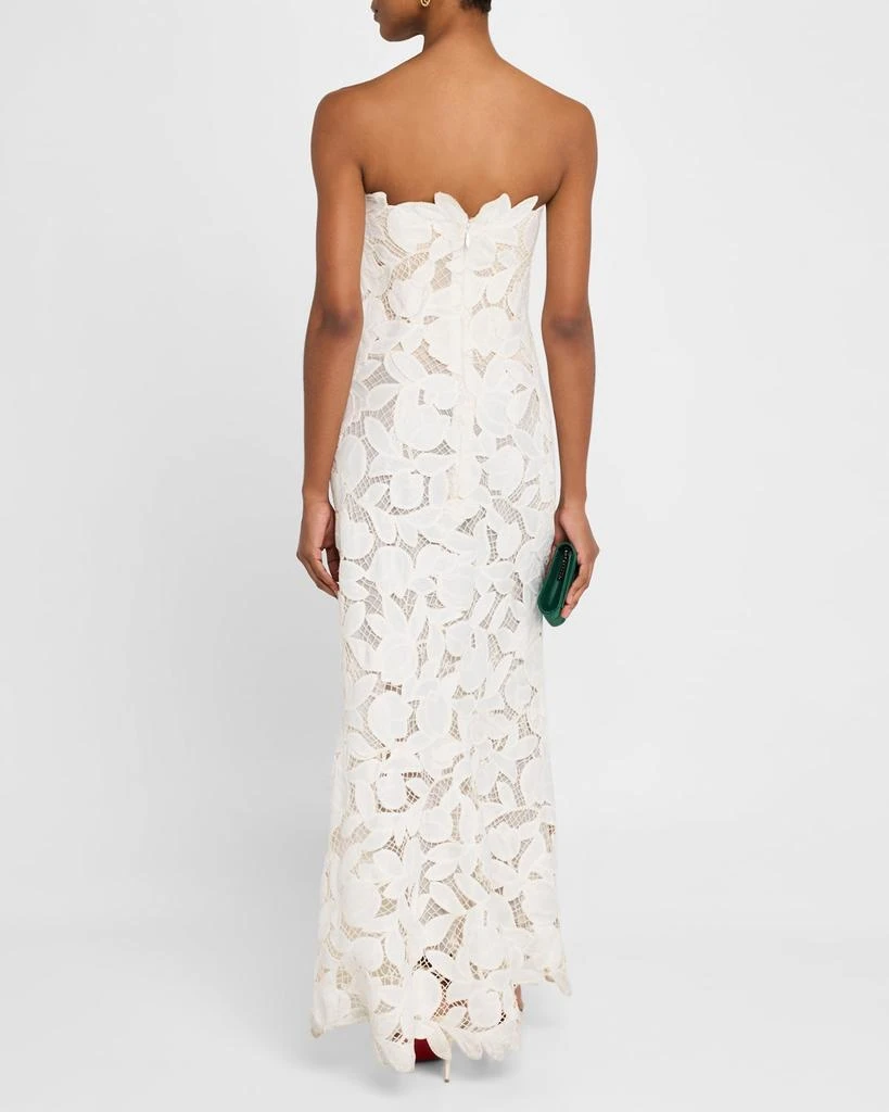 SIMKHAI Valletta Strapless Floral Lace Maxi Dress 3