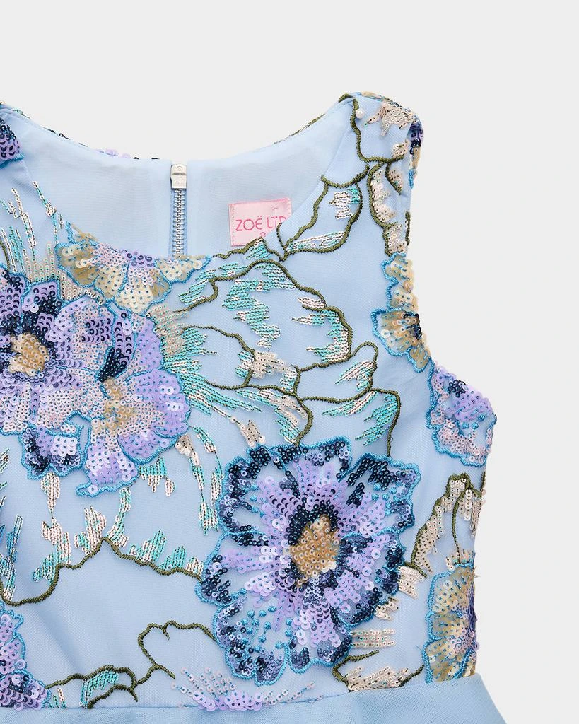 Zoe Girl's Ayla Floral Embroidered Tulle Dress, Size 7-16 3