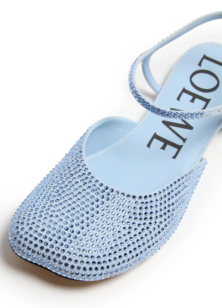 Loewe Toy ankle strap ballerinas in suede and strass 6