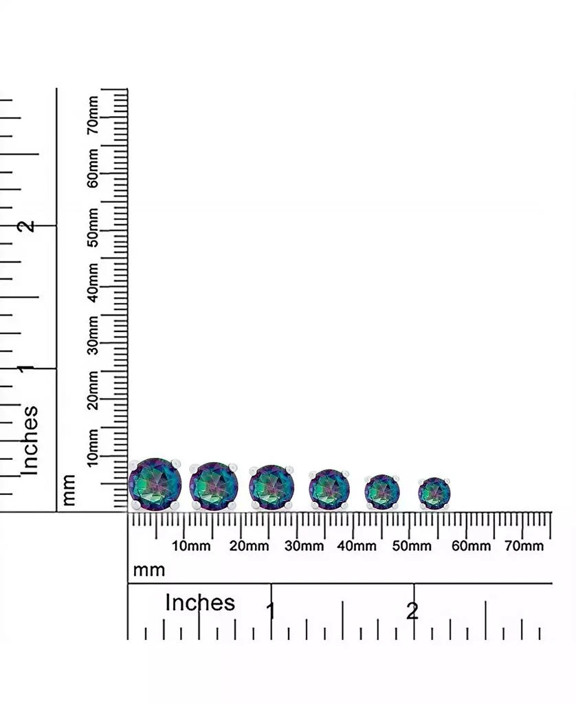 Bling Jewelry Set of 2 Round 
Square Mystic Rainbow CZ Stud Earrings Sterling Silver 5-10MM 4