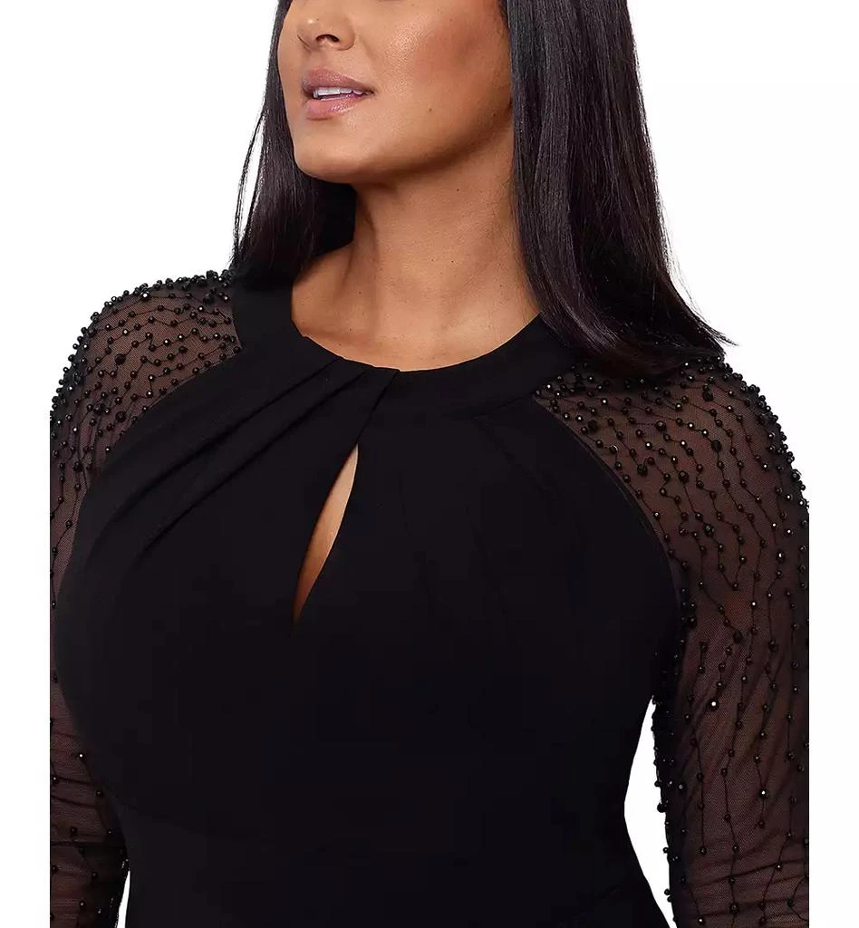 Betsy & Adam Betsy & Adam Plus Size Embellished-Sleeve Bodycon Dress 6
