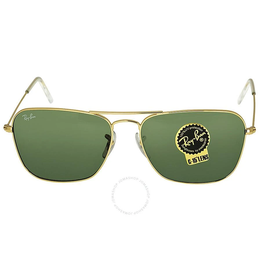 Ray-Ban Caravan Green Classic G-15 Square Unisex Sunglasses RB3136 001 58 1