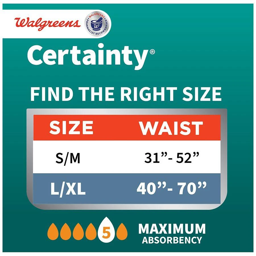 Walgreens Certainty Adult Incontinence Stretch Briefs with Tabs Large/X-Large 6