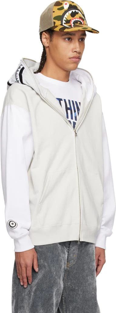 Bape White & Gray Shark Full Zip #1 Hoodie 2