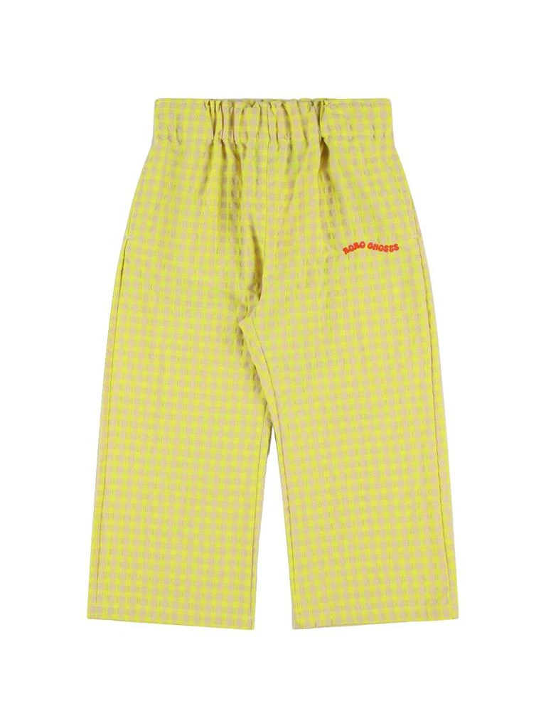 BOBO CHOSES Woven Cotton Blend Gingham Pants 1