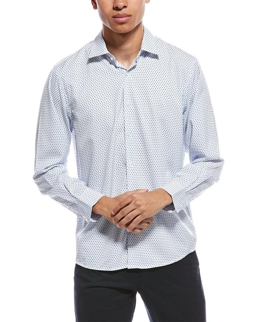 nautica men's slim fit supershirt dress shirt Flowy Layered Navy Light Silk Dress XL main image 1