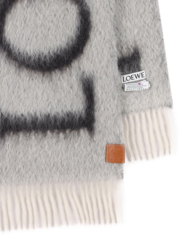 【国内発送】LOEWE ストール Fringed intarsia scarf LOEWE Fringed intarsia wool and cashmere-blend scarf | NET-A