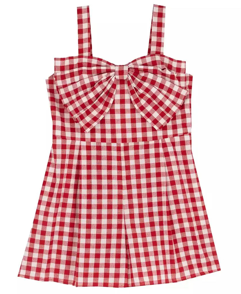 Rare Editions Girls' 4T-6X Gingham with Bow Detail Dress