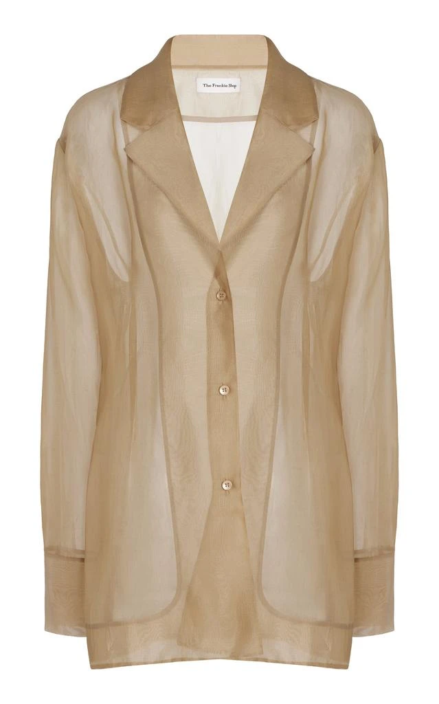 The Frankie Shop The Frankie Shop - Lise Silk-Blend Crepe Blazer - Neutral - S - Moda Operandi 1