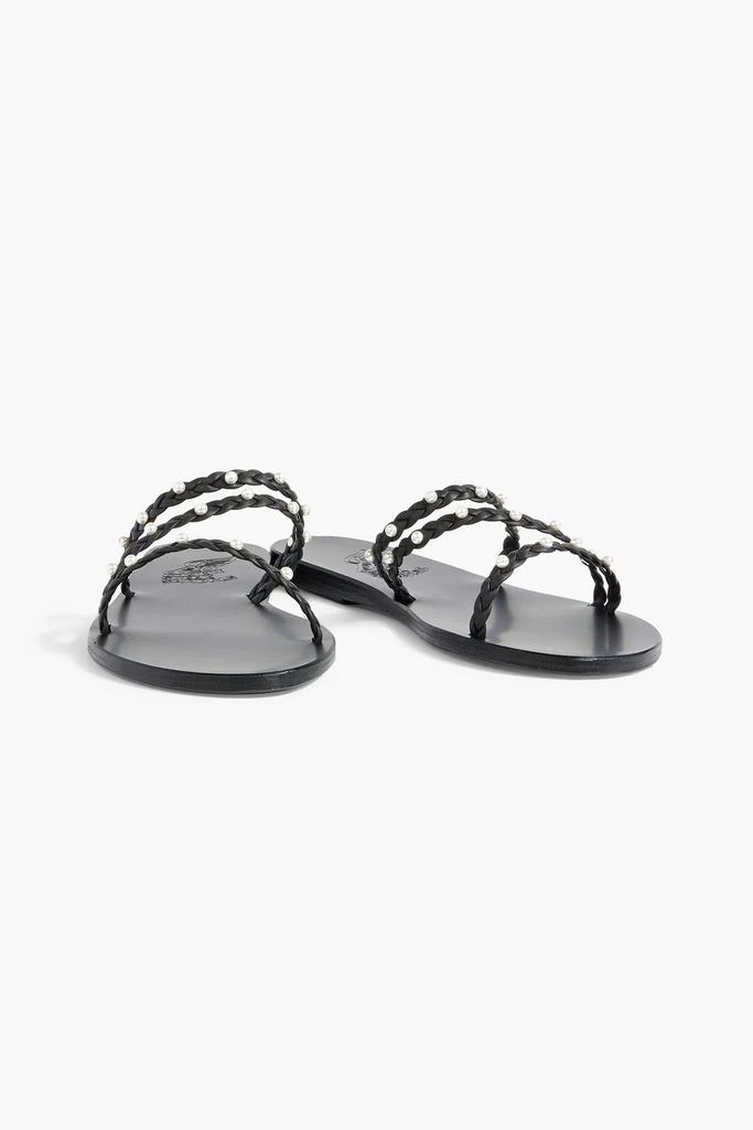 ANCIENT GREEK SANDALS Ekaterini faux pearl-embellished braided leather sandals 2