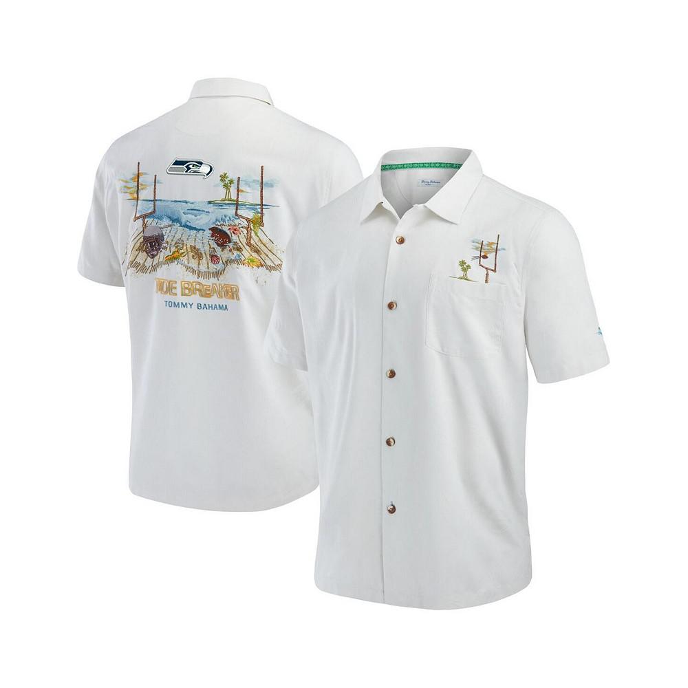 Tommy Bahama Men's White Seattle Seahawks Tide Breaker IslandZone Camp Button-Up Shirt