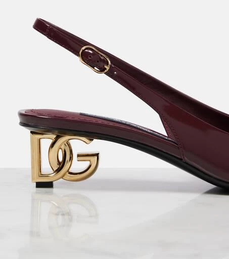 Dolce 
Gabbana DG 40 patent leather slingback pumps 5