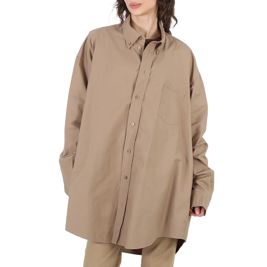 Balenciaga Back Slit Shirt In Sahara Beige