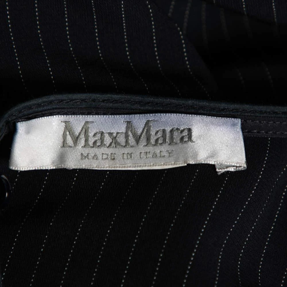 Max Mara Max Mara Navy Blue Pinstripe Crepe Top M 5