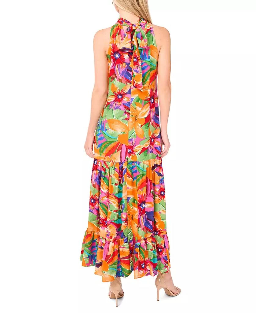 MSK Women's Printed Halter Tie-Back Maxi Dress 4