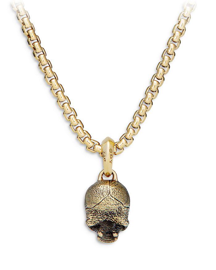 David Yurman Men's 18K Yellow Gold Skull Pendant