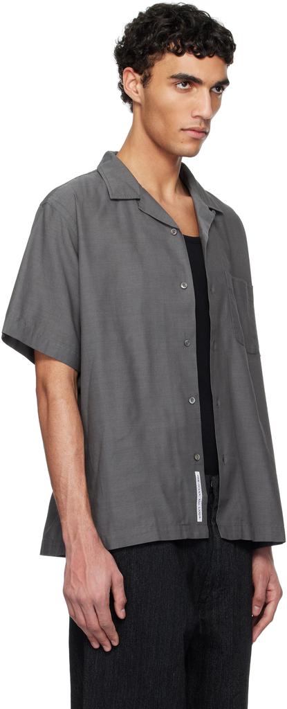 Nanamica Gray Open Collar Panama S/S Shirt