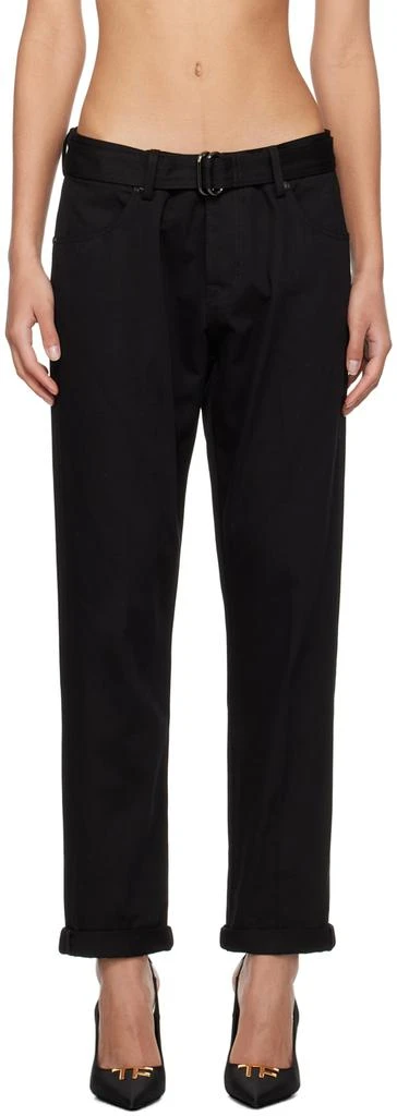 Tom Ford Black Belted Trousers 1