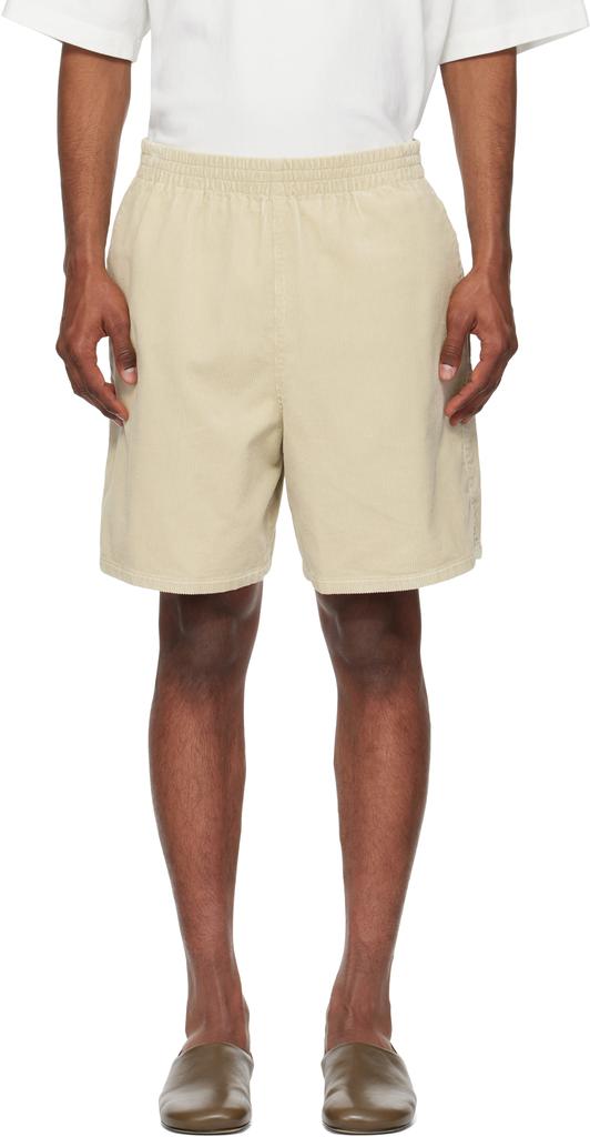 YLÈVE Beige Organic Cotton Corduroy Shorts - Pants - BeyondStyle
