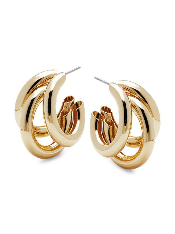 Ava & Aiden 24K Goldplated Half Hoop Earrings