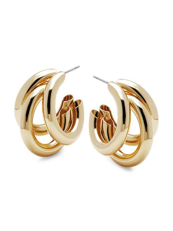 Ava & Aiden 24K Goldplated Half Hoop Earrings 1
