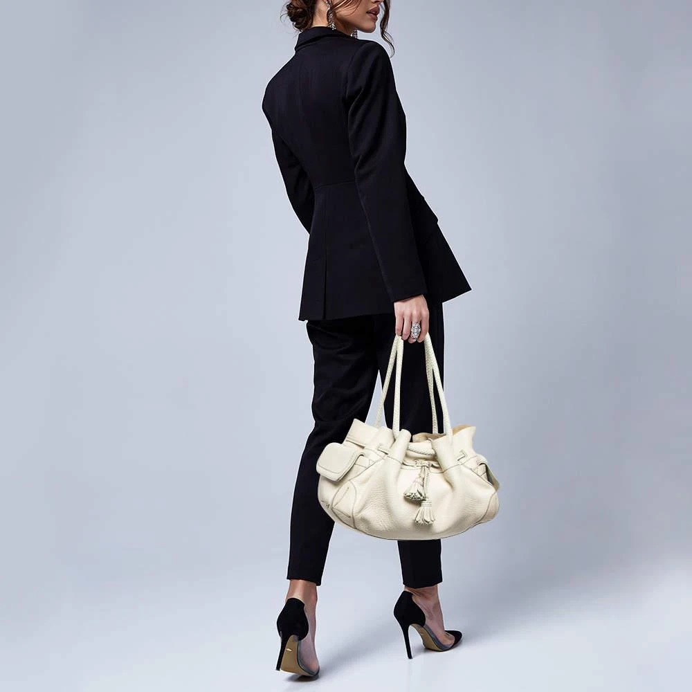 Cole Haan Cole Haan Off White Leather Village Drawstring Shoulder Bag 2