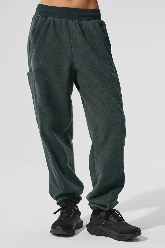 Alo Polar Fleece Wintry Mix Pant - Charcoal Green 2
