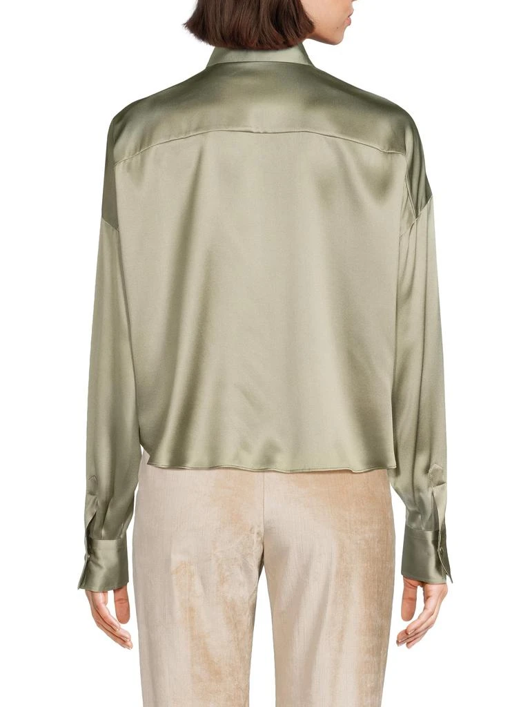 Brunello Cucinelli Point Collar Stretch-Silk Shirt 2